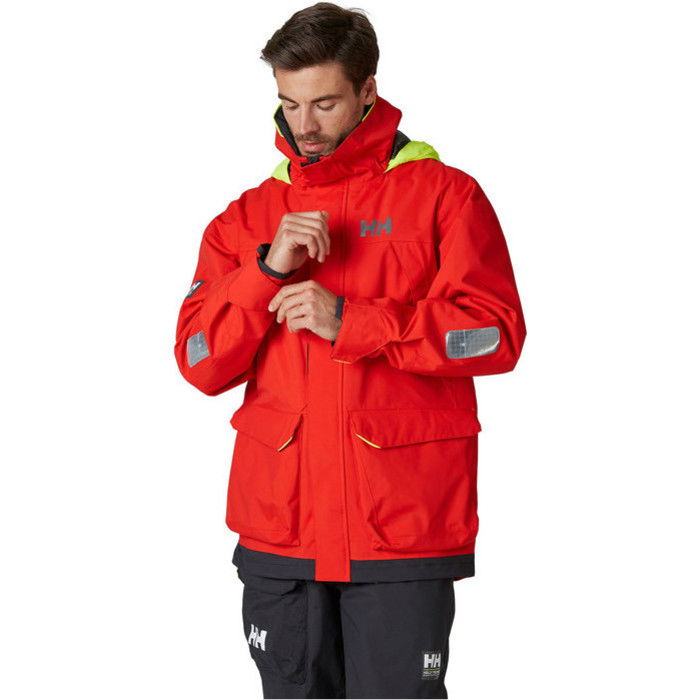 2023 Helly Hansen Mens Pier Coastal Sailing Jacket & Pier Bib Trouser Combi Set 3417733961 - Red / Black